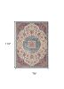 7' X 10' Pink And Green Dhurrie Area Rug