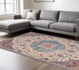 8' X 10' Pink And Green Dhurrie Area Rug