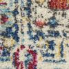 8' Blue And Ivory Power Loom Runner Rug
