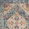 4' X 6' Blue And Ivory Power Loom Area Rug