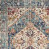 5' X 7' Blue And Ivory Power Loom Area Rug