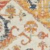 4' Yellow And Ivory Round Dhurrie Area Rug
