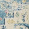 6' Blue And Ivory Dhurrie Runner Rug
