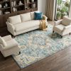 7' X 10' Blue And Ivory Dhurrie Area Rug