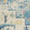 7' X 10' Blue And Ivory Dhurrie Area Rug