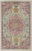2' X 3' Pink And Ivory Southwestern Dhurrie Area Rug