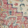 6' Pink And Ivory Southwestern Dhurrie Runner Rug
