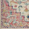 6' Pink And Ivory Southwestern Dhurrie Runner Rug