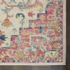 8' Pink And Ivory Southwestern Dhurrie Runner Rug