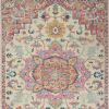 4' X 6' Pink And Ivory Southwestern Dhurrie Area Rug