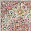 5' X 7' Pink And Ivory Southwestern Dhurrie Area Rug
