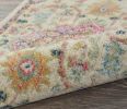 8' Pink And Ivory Round Southwestern Dhurrie Area Rug