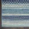 2' X 3' Blue and Ivory Striped Power Loom Area Rug