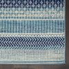 8' Navy Blue Southwestern Power Loom Runner Rug