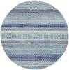 5' Navy Blue Round Southwestern Power Loom Area Rug