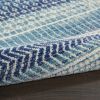 7' X 10' Navy Blue Southwestern Power Loom Area Rug