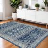 5' X 7' Navy Blue Power Loom Area Rug