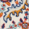 8' Red And Ivory Power Loom Runner Rug