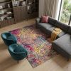 8' X 10' Pink And Ivory Coral Power Loom Area Rug