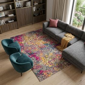 8' X 10' Pink And Ivory Coral Power Loom Area Rug