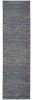 6' Blue And Orange Abstract Power Loom Runner Rug