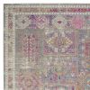 5' X 7' Pink And Gray Abstract Power Loom Area Rug