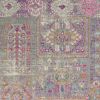 5' X 7' Pink And Gray Abstract Power Loom Area Rug