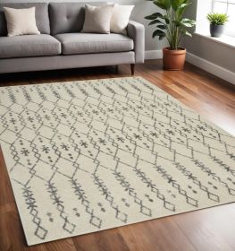 5' X 7' Gray Geometric Power Loom Area Rug