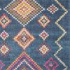 5' X 7' Navy Blue Southwestern Berber Area Rug