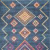 5' X 7' Navy Blue Southwestern Berber Area Rug