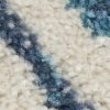 5' X 7' Blue And Ivory Geometric Dhurrie Area Rug