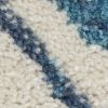 5' X 7' Blue And Ivory Geometric Dhurrie Area Rug