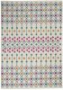 5' X 7' Blue And Ivory Geometric Dhurrie Area Rug