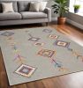 5' X 7' Gray Geometric Berber Area Rug