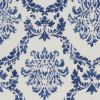 4' X 6' Blue And Ivory Floral Dhurrie Area Rug