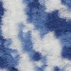 5' X 7' Blue And Ivory Floral Dhurrie Area Rug