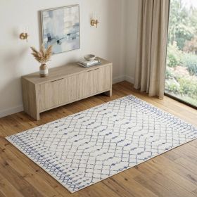 4' X 6' Ivory Geometric Berber Area Rug