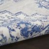 5' X 7' Blue Gray Floral Dhurrie Area Rug