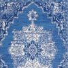 6' X 9' Navy Blue Floral Dhurrie Area Rug