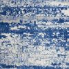 5' X 7' Blue And Ivory Ombre Dhurrie Area Rug