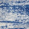 6' X 9' Blue And Ivory Ombre Dhurrie Area Rug