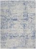 6' X 9' Blue Gray Abstract Dhurrie Area Rug