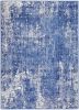 4' X 6' Blue And Ivory Abstract Dhurrie Area Rug