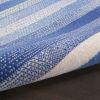 4' X 6' Blue And White Striped Dhurrie Area Rug
