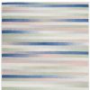 4' X 6' Navy Blue Striped Dhurrie Area Rug