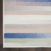 6' X 9' Navy Blue Striped Dhurrie Area Rug