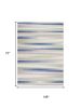 6' X 9' Navy Blue Striped Dhurrie Area Rug