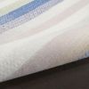 6' X 9' Navy Blue Striped Dhurrie Area Rug