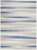 6' X 9' Navy Blue Striped Dhurrie Area Rug