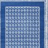 4' X 6' Navy Blue Geometric Dhurrie Area Rug